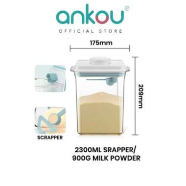 Ankou - Toples Susu Bubuk / Makanan Air Tight 2300ml Dengan Scrapper