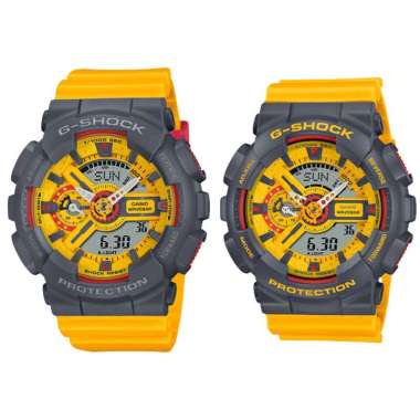 JAM TANGAN COUPLE ORIGINAL CASIO GMA S110Y 9ADR WITH CASIO GA 110Y 9A JAM COUPLE ORIGINAL CASIO GMA-