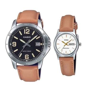 JAM TANGAN COUPLE ORIGINAL CASIO MTP V004L 1B2 WITH CASIO LTP V006L 7B2 JAM COUPLE ORIGINAL CASIO MT