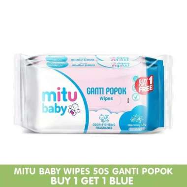 Mitu Baby Wipes Ganti Popok 50'S Tissue Basah Buy 1 Get 1 Biru