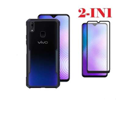 Promo Paket 2in1 Case Transparan Vivo Y12 / Y15 / Y17 Terbaru Free Tempered Glass Layar Vivo Y12