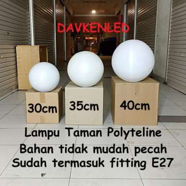 Lampu Taman Bulat Polytheline/ Polythylene/Polytelen/Anti Pecah Diameter 40cm