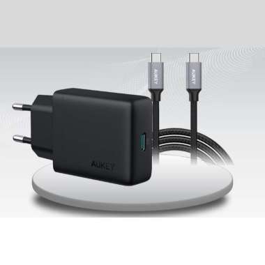 Aukey Charger PA-B4 + Aukey Charger CB-CL1 Hitam