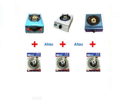 Kompor Gas 1 Tungku Bonus Selang Gas Paket Regulator Meter - Murah
