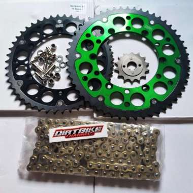 GEAR SET ROZ KLX 230 & KLX 250 Gir Depan Belakang ROZ KLX230 KLX250 Hijau