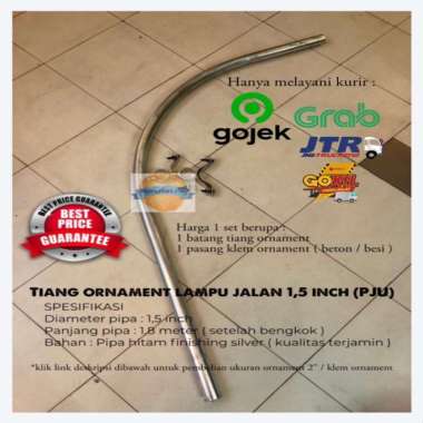 Tiang Lampu Jalan 1,5 Inch /Ornament Tiang Pju 1,5 Inch KLEM BESI