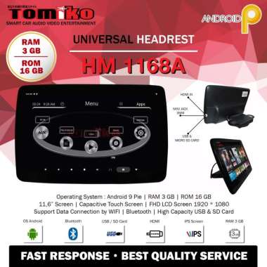 Headrest Android Universal Tomiko HM 1168A