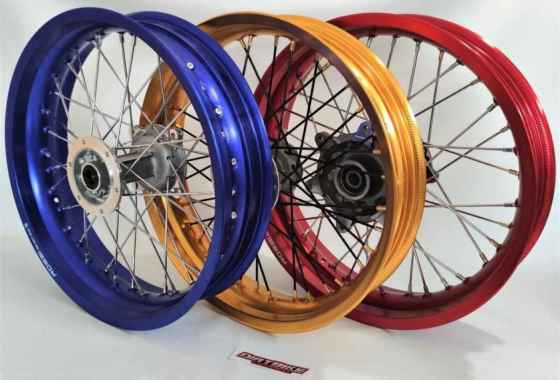 PAKET VELG SET SUPERMOTO KLX 150 Dtracker 150 250 300 350 Ring 17 300 & 350 17 Merah