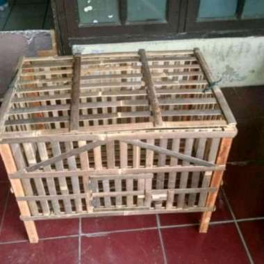 Kandang bambu kurungan Ayam Jago, Kelinci, Kucing, 40x70 cm, Rakit, Bongkar Pasang