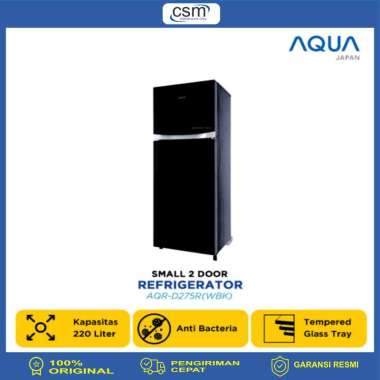 AQUA KULKAS 2 DOOR AQR-D275R-WBK GARANSI RESMI Warna Hitam Black