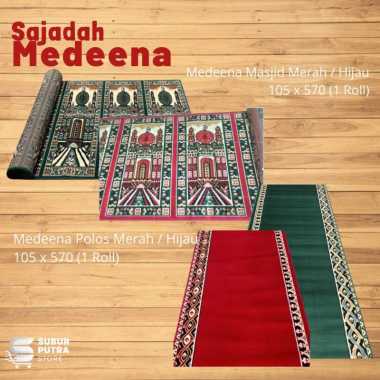 Karpet Sajadah Roll Medeena Motif Masjid Ukuran 105 X 570 CM sajadah Masjid Roll Merah Pilar