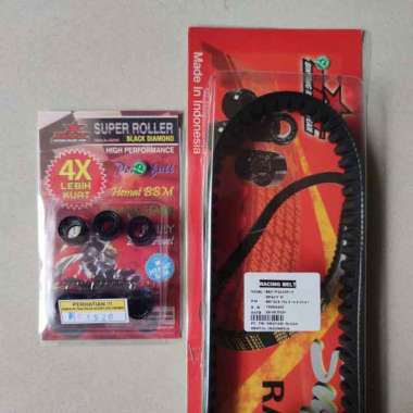 BRT Vbelt Set Roller 9 Gram Beat Fi Scoopy Fi Starter Kasar Hitam