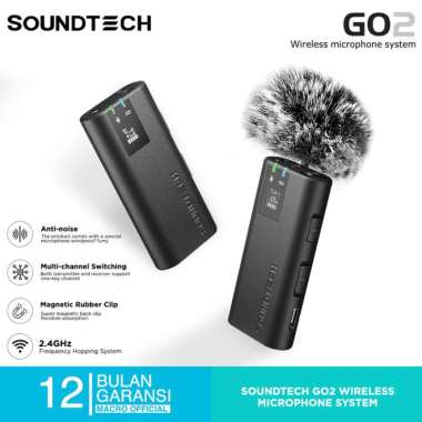 SOUNDTECH GO2 WIRELESS MICROPHONE SYSTEM 2.4GHZ WITH DIGITAL DISPLAY SOUNDTECH-GO2+