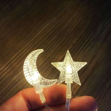Scoop Dekorasi Lebaran / Ramadhan Lampu LED Bulan Bintang 65240201