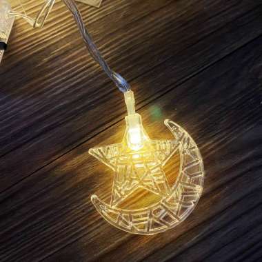 Scoop Dekorasi Lebaran / Ramadhan Lampu LED Bulan Bintang 65240401