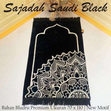 Sajadah Turki Hitam Premium Tebal Motif Bunga Cantik/Sajadah Couple Kado Pernikahan Dahlia