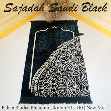 Sajadah Turki Hitam Premium Tebal Motif Bunga Cantik/Sajadah Couple Kado Pernikahan Aster