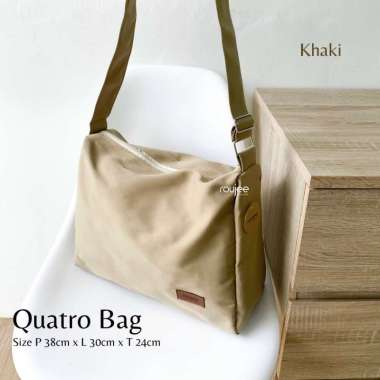 ROUJEE QUATRO TOTEBAG - TOTEBAG UNIZEX TOTEBAG KANVAS CUSTOM NAMA Khaki