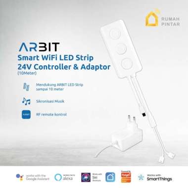 ARBIT Smart WiFi LED Strip Controller & Adaptor untuk 10 Meter