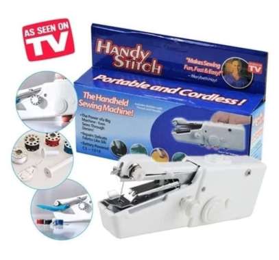 Mesin Jahit Tangan Mini Baterai Portable Cordless Hand Sewing Handy Stitch Battry Penjahit Batrai Ja