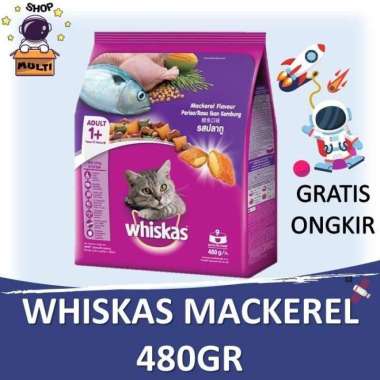 WHISKAS MAKANAN KUCING KERING 480 GR MACKEREL