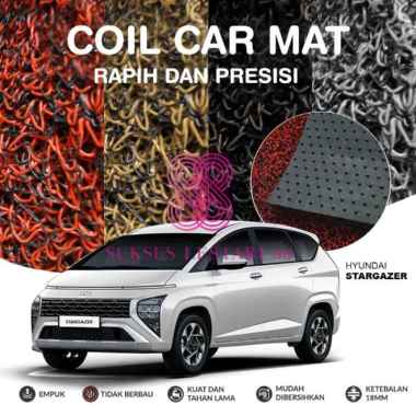 Karpet Mobil Premium HYUNDAI STARGAZER Mie Bihun 2 Warna Full Set HitamHitam