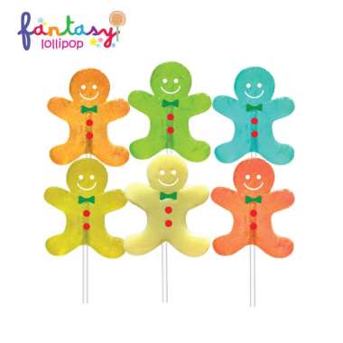 Permen Fantasy Lollipop Happyman Lolly (Ginger Man Candy) Mango