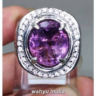 Cincin Batu Permata Kecubung Ungu Amatis Asli (Kode 1803) Ungu