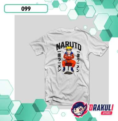 T Shirt 099 Naruto Eating Ramen White M