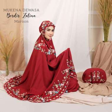 JUAL MUKENA BORDIR DEWASA ZALINA MAROON