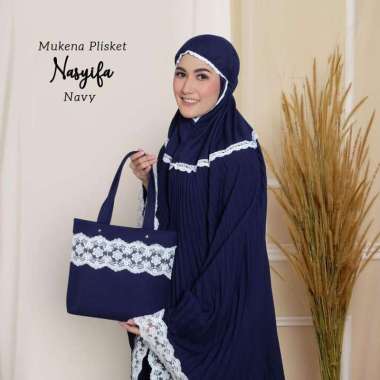 PUSAT GROSIR MUKENA DEWASA PLISKET NASYIFA NAVY