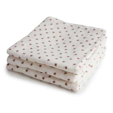 Mushie Muslin Cloth 3-pack / Kain Selimut Katun Bayi Anak Bloom