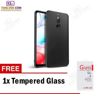 Case Slim Matte For Xiaomi Redmi 8a Pro - Free Tempered Glass - Hitam -