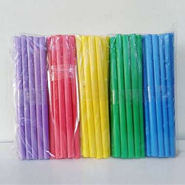 Sedotan Plastik Warna Warni Lubang Besar Multi Color
