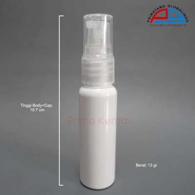 Botol Pump Treatment 27 ml Putih - botol kosmetik Prima Kemas - Pump Treatment Natural