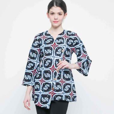 Batik Adikusuma Kawung Isi Blouse Batik 182327030- Biru M --