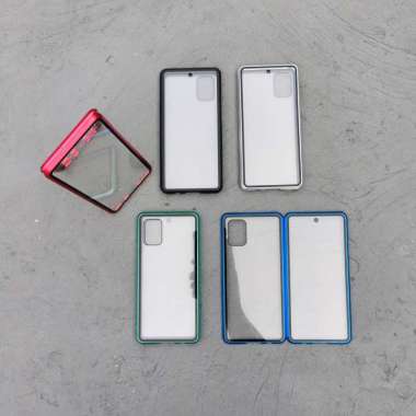 Oppo Reno 4F Reno4F Double Side Glass Magnetic Case Metal Cover Depan Belakang Casing - Gold Oppo Re