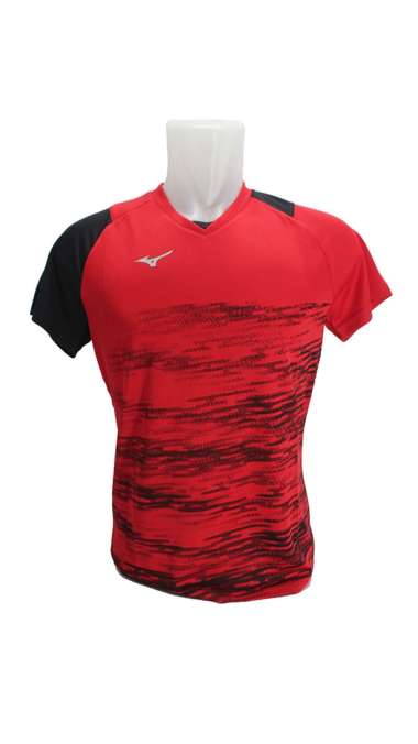 Mizuno Apparel 8201 Women's Jersey Badminton – Red/Black M Red/Black