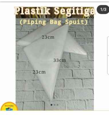 plastik segitiga piping bag spuit cetakan kue kembang putih