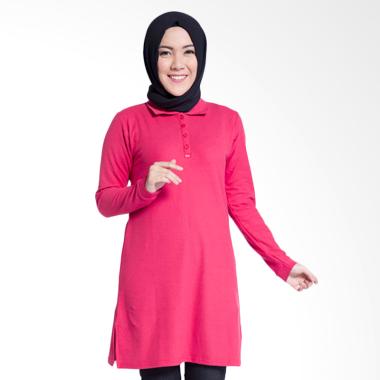 Dauky Long Polo Shirt Atasan Muslim - Red 128