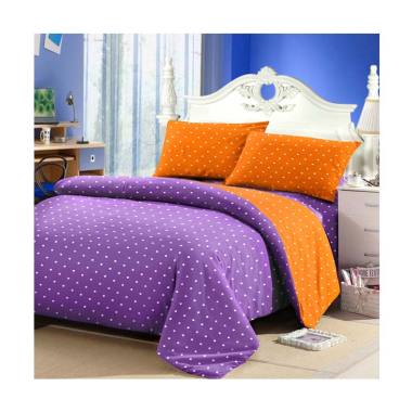 Jaxine Katun Polkadot Lilac Set Sprei - Orange