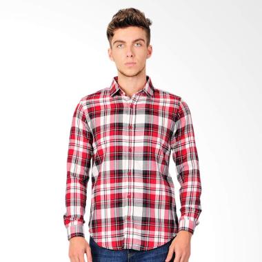 SJO & SIMPAPLY Gabriel Check Men's Shirt Kemeja Pria - Red White