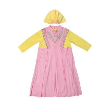 Eyka Renda Toddler Dress Gamis - Pink Yellow