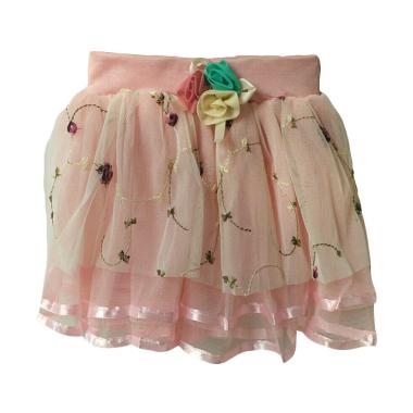 Baby Zakumi Skirt Tutu Flowers Rok Anak - Pink