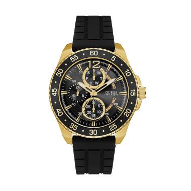 Guess Rubber Jam Tangan Pria - Black Gold W0798G3