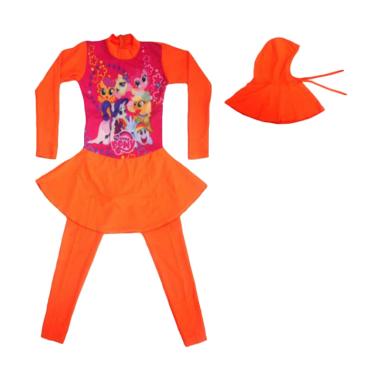 Nice Motif Pony Baju Renang Anak ABG Muslim - Orange