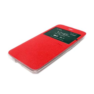 Ume Leather Flip Cover Casing for Nokia 535 - Merah