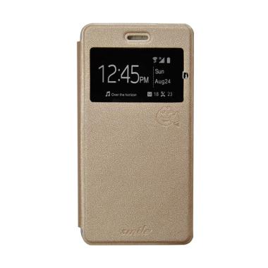 Smile Flip Cover Casing for Oppo Neo 7 A33 - Gold