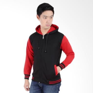 Elfs Shop Hoodie Lengan Jaket Pria - Merah