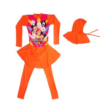 Nice Motif Tsum Baju Renang Anak ABG Muslim - Orange